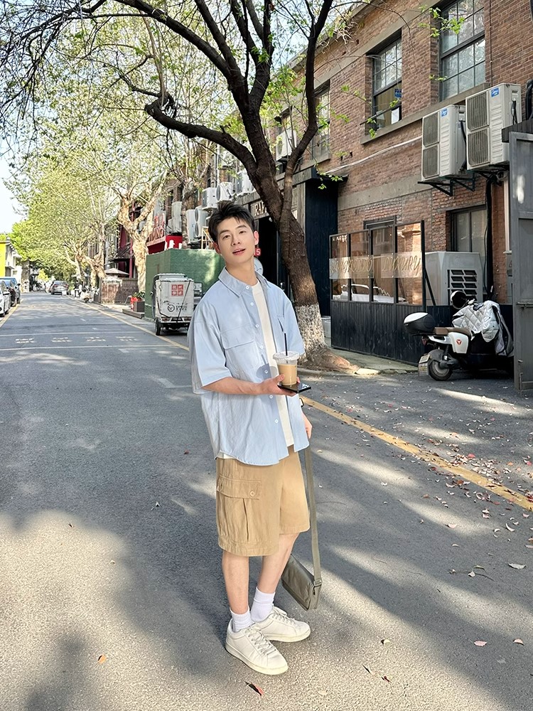 Men's and Women's American Retro Khaki Multi-Pocket Work Shorts - Loose Casual Straight-Leg Five-Point Summer Shorts Men's and Women's American Retro Khaki Multi-Pocket Work Shorts - Loose Casual Straight-Leg Five-Point Summer Shorts