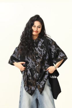 Men's and Women's Irregular Tie-Dye Short Sleeve Shirt - Loose American Street Style Summer Trendy Top