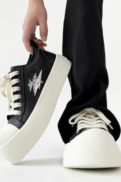 Men's and Women's Lightning Derby Shoes - Genuine Leather Casual Sneakers with Milk Flavor Sole - Stylish Commuter Footwear for Couples