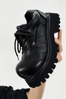 Men's and Women's Paris Mickey Big Head Derby Shoes - Pointed Thick-Soled Height-Increasing Genuine Leather Commuter Style