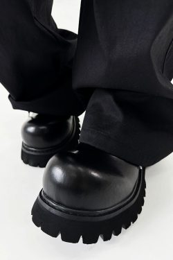 Men's and Women's Paris Mickey Big Head Derby Shoes - Pointed Thick-Soled Height-Increasing Genuine Leather Commuter Style