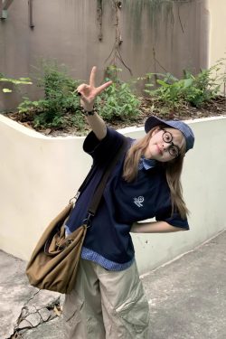 Men's and Women's Retro Plaid Splicing Polo Shirt - Summer College Style Loose Casual Short-Sleeve T-Shirt