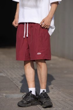 Men's and Women's Summer Outdoor Quick-Dry Breathable Sports Shorts - Solid Color Loose Fit Lightweight Beach Five-Point Pants