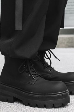 Men's British Style Zipper Chelsea Martin Boots - Height-Increasing Genuine Leather High-Top Thick-Soled Fleece Snow Boots for Autumn & Winter