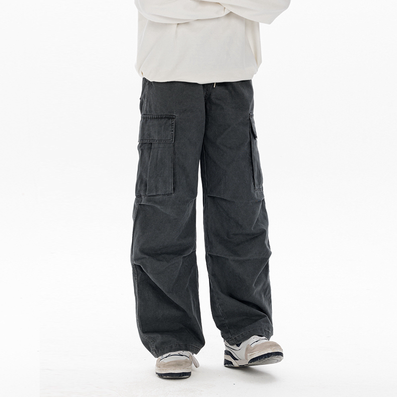 Men's Casual Loose Big Pocket Pants - Foldable Design, Straight Leg, Trendy Spring Fashion Men's Casual Loose Big Pocket Pants - Foldable Design, Straight Leg, Trendy Spring Fashion