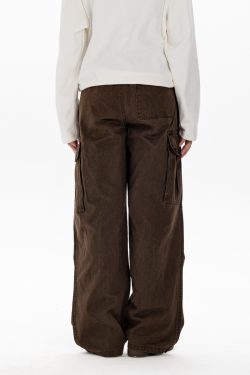 Men's Casual Loose Big Pocket Pants - Foldable Design, Straight Leg, Trendy Spring Fashion