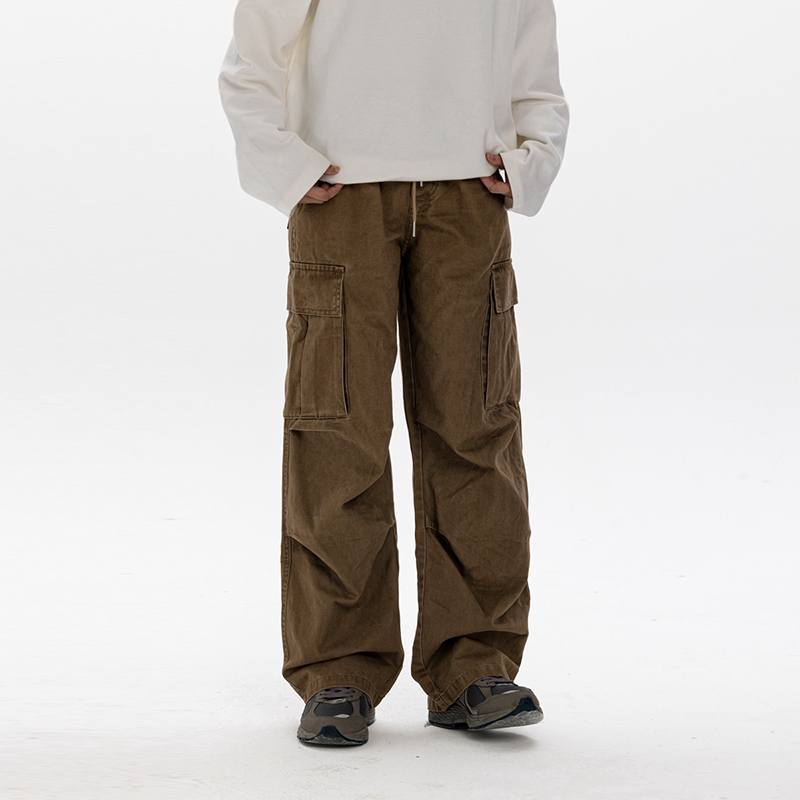 Men's Casual Loose Big Pocket Pants - Foldable Design, Straight Leg, Trendy Spring Fashion Men's Casual Loose Big Pocket Pants - Foldable Design, Straight Leg, Trendy Spring Fashion