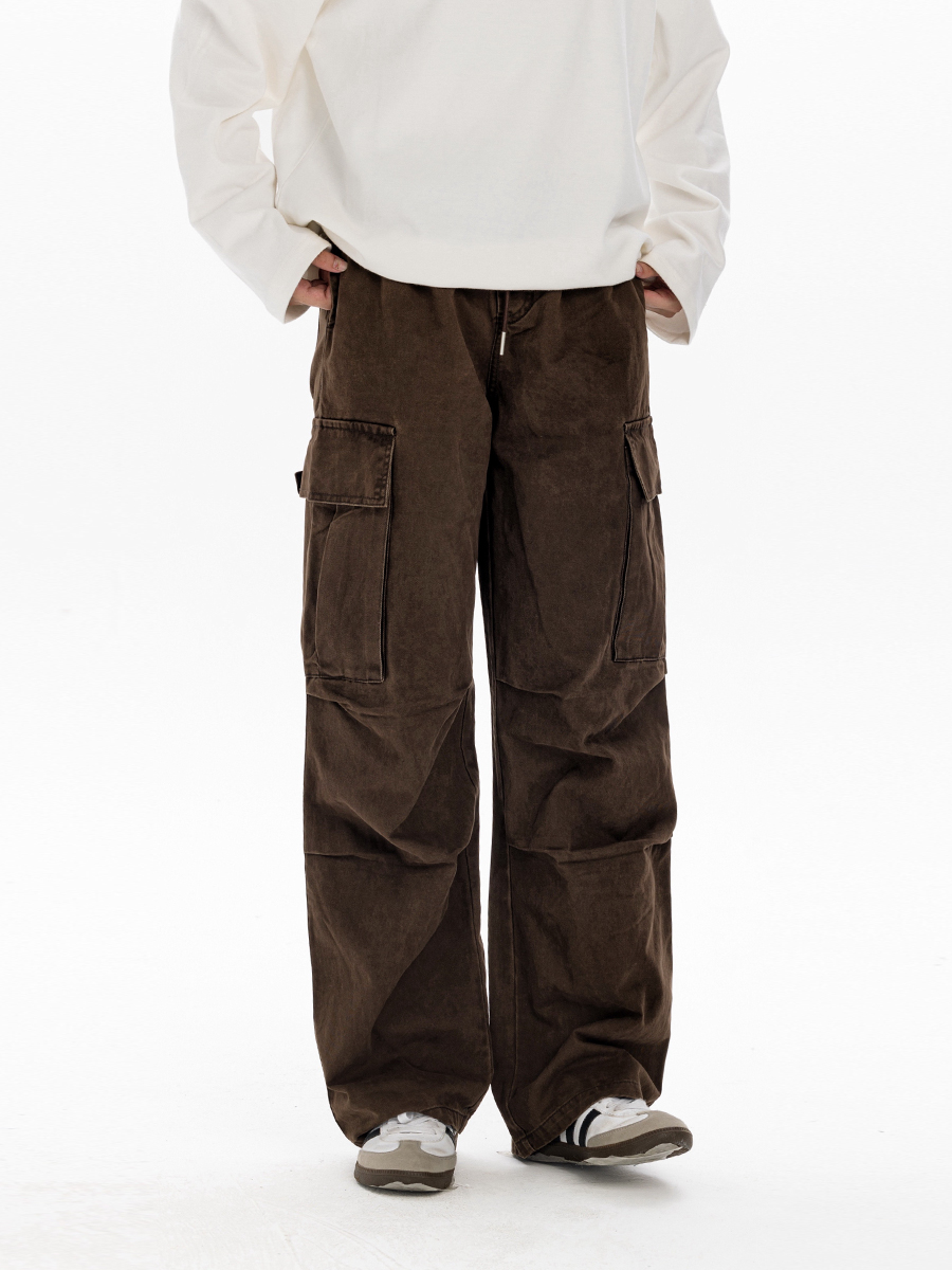 Men's Casual Loose Big Pocket Pants - Foldable Design, Straight Leg, Trendy Spring Fashion Men's Casual Loose Big Pocket Pants - Foldable Design, Straight Leg, Trendy Spring Fashion