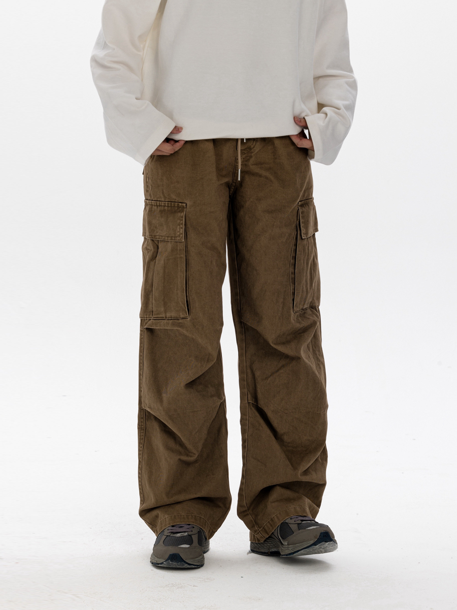 Men's Casual Loose Big Pocket Pants - Foldable Design, Straight Leg, Trendy Spring Fashion Men's Casual Loose Big Pocket Pants - Foldable Design, Straight Leg, Trendy Spring Fashion