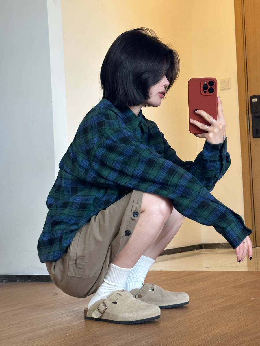 Men's Casual Plaid Long Sleeve Shirt - Versatile Spring Jacket for Couples, Trendy Regular Fit for Everyday Style Men's Casual Plaid Long Sleeve Shirt - Versatile Spring Jacket for Couples, Trendy Regular Fit for Everyday Style