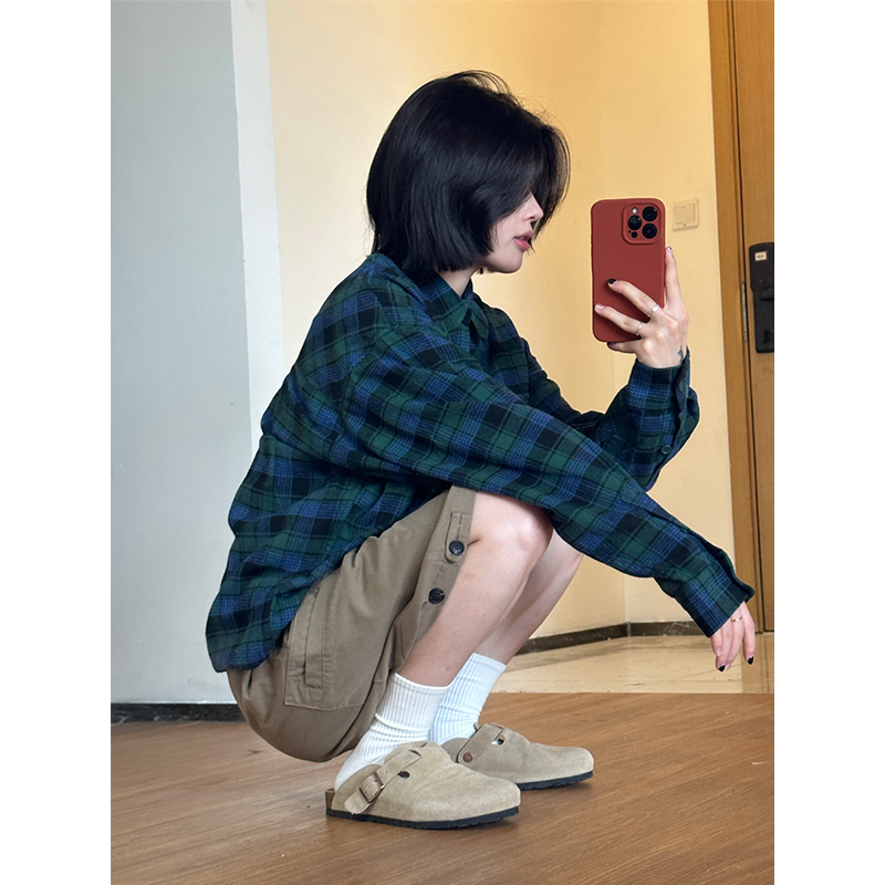 Men's Casual Plaid Long Sleeve Shirt - Versatile Spring Jacket for Couples, Trendy Regular Fit for Everyday Style Men's Casual Plaid Long Sleeve Shirt - Versatile Spring Jacket for Couples, Trendy Regular Fit for Everyday Style