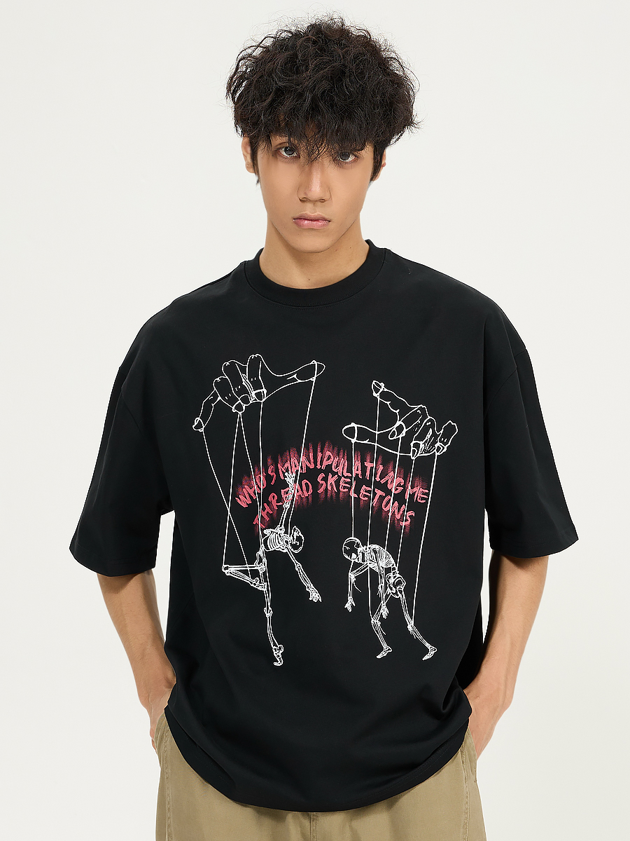 Men's Creative Hand-Painted Pattern Short Sleeve T-Shirt, Loose Fit Pure Cotton Top, Versatile 2025 Style Men's Creative Hand-Painted Pattern Short Sleeve T-Shirt, Loose Fit Pure Cotton Top, Versatile 2025 Style