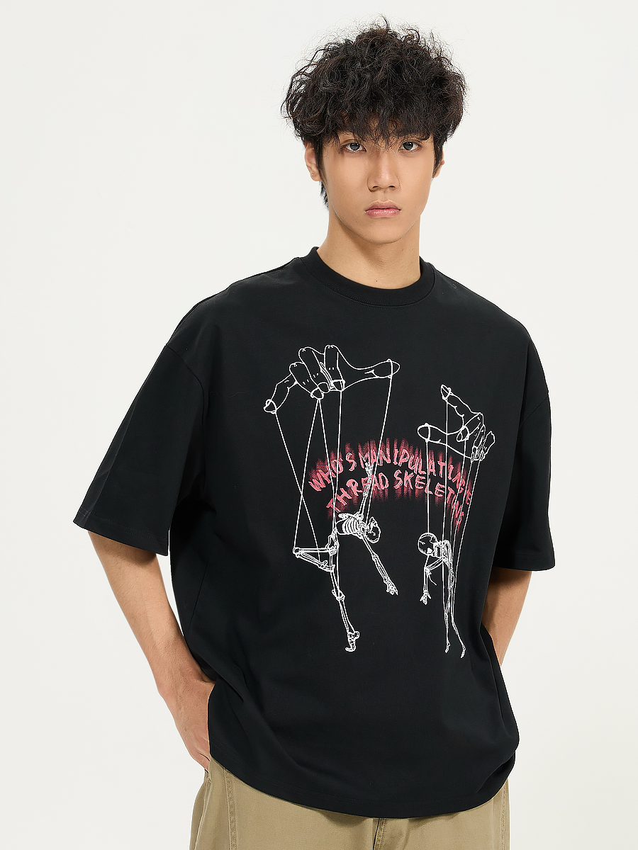 Men's Creative Hand-Painted Pattern Short Sleeve T-Shirt, Loose Fit Pure Cotton Top, Versatile 2025 Style Men's Creative Hand-Painted Pattern Short Sleeve T-Shirt, Loose Fit Pure Cotton Top, Versatile 2025 Style