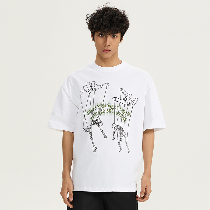 Men's Creative Hand-Painted Pattern Short Sleeve T-Shirt, Loose Fit Pure Cotton Top, Versatile 2025 Style Men's Creative Hand-Painted Pattern Short Sleeve T-Shirt, Loose Fit Pure Cotton Top, Versatile 2025 Style