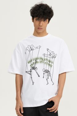 Men's Creative Hand-Painted Pattern Short Sleeve T-Shirt, Loose Fit Pure Cotton Top, Versatile 2025 Style