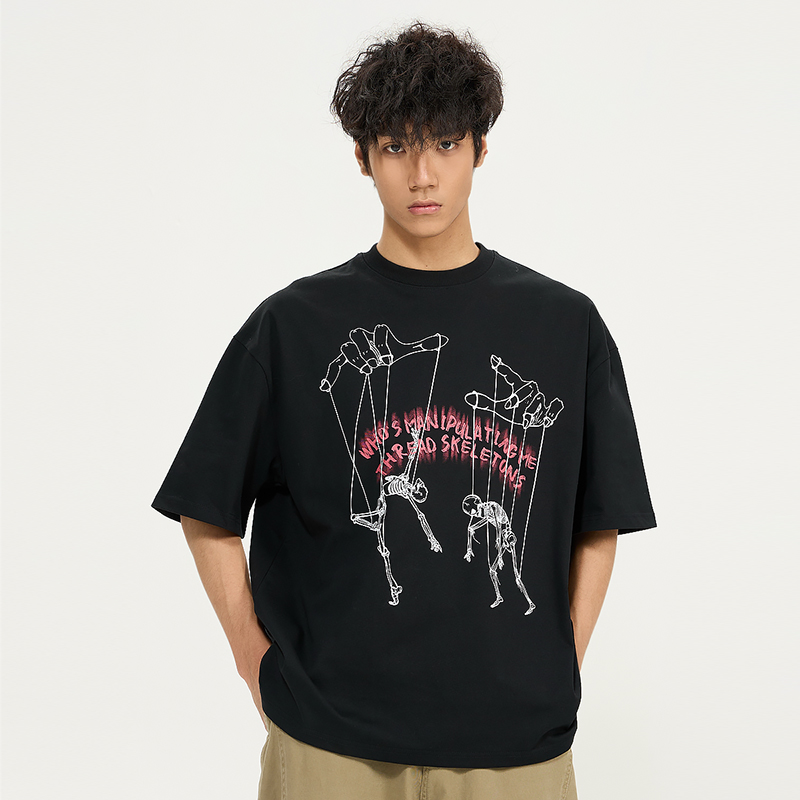 Men's Creative Hand-Painted Pattern Short Sleeve T-Shirt, Loose Fit Pure Cotton Top, Versatile 2025 Style Men's Creative Hand-Painted Pattern Short Sleeve T-Shirt, Loose Fit Pure Cotton Top, Versatile 2025 Style