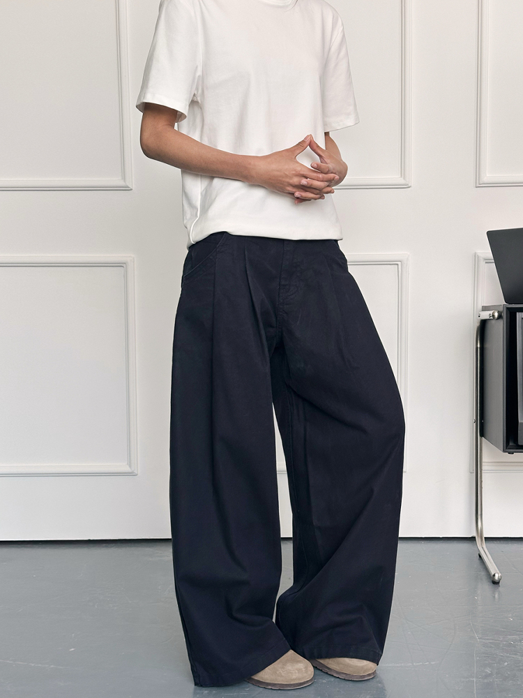Men's Curved Blade Wide-Leg Pants - Trendy Casual Trousers, American Street Style, Versatile Baagy Design Men's Curved Blade Wide-Leg Pants - Trendy Casual Trousers, American Street Style, Versatile Baagy Design