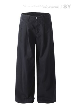 Men's Curved Blade Wide-Leg Pants - Trendy Casual Trousers, American Street Style, Versatile Baagy Design