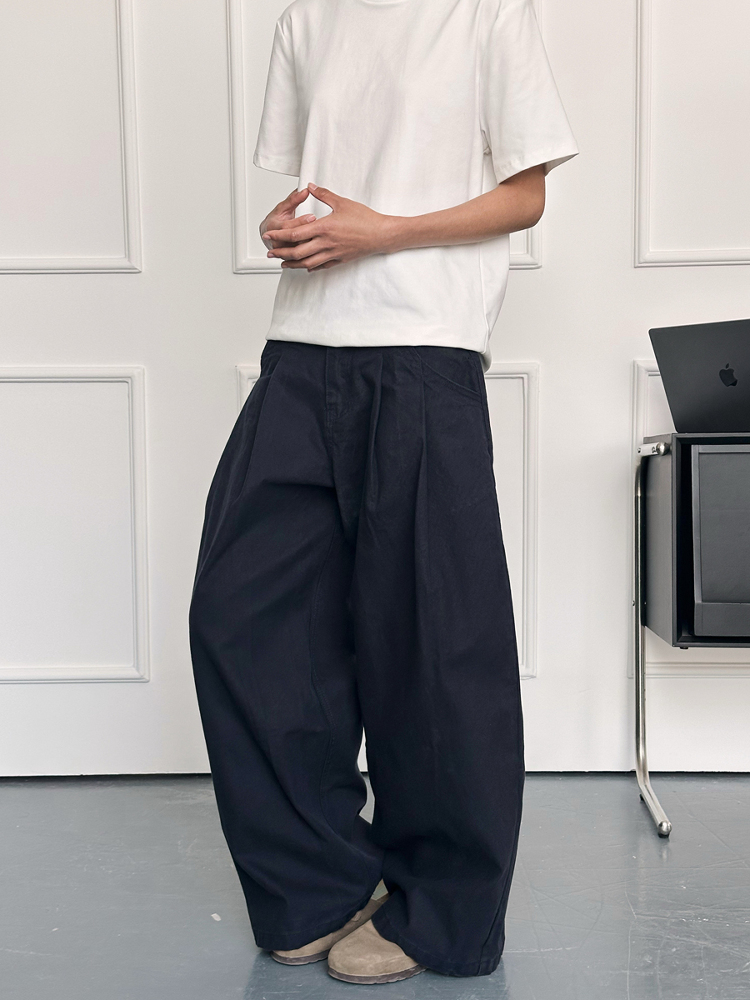 Men's Curved Blade Wide-Leg Pants - Trendy Casual Trousers, American Street Style, Versatile Baagy Design Men's Curved Blade Wide-Leg Pants - Trendy Casual Trousers, American Street Style, Versatile Baagy Design