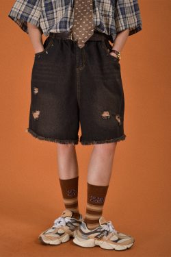 Men's Distressed Vintage Wash Five-Point Shorts - Handmade Cat Scratch Design, Trendy Summer Thin Denim Straight Fit