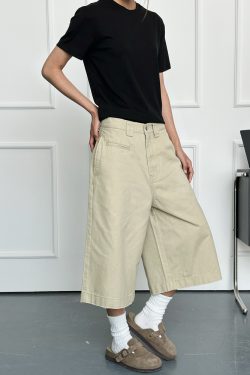 Men's Distressed Work Shorts - American Retro Barn Style, Straight-Cut Seven-Point Pants, Casual Couple's Summer Fashion