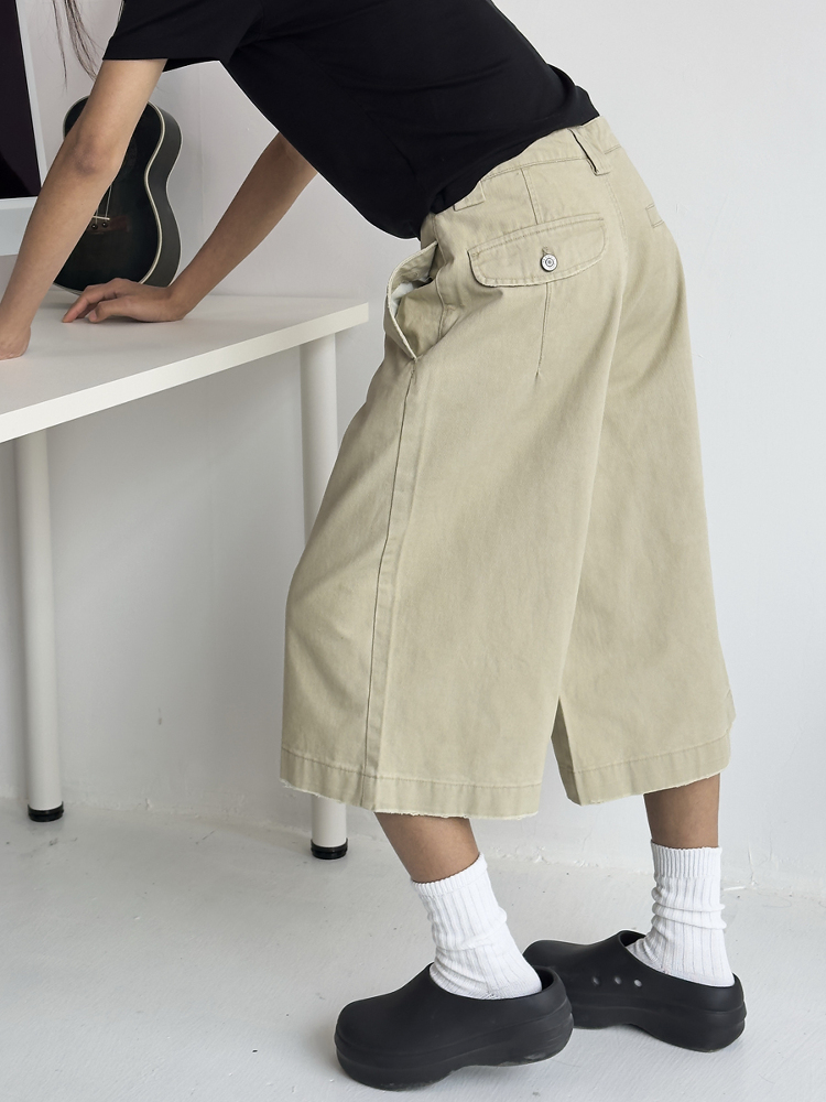 Men's Distressed Work Shorts - American Retro Barn Style, Straight-Cut Seven-Point Pants, Casual Couple's Summer Fashion Men's Distressed Work Shorts - American Retro Barn Style, Straight-Cut Seven-Point Pants, Casual Couple's Summer Fashion