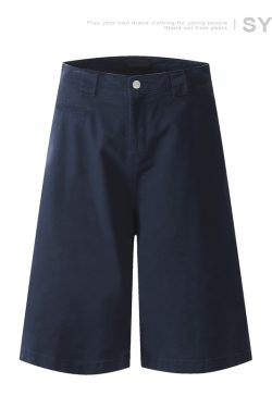 Men's Distressed Work Shorts - American Retro Barn Style, Straight-Cut Seven-Point Pants, Casual Couple's Summer Fashion