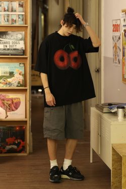 Men's Elastic Waist Shorts, Japanese Style Loose Casual Straight Pants, Summer 2023 Trend, Comfortable Fashion for Everyday Wear