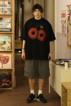 Men's Elastic Waist Shorts, Japanese Style Loose Casual Straight Pants, Summer 2023 Trend, Comfortable Fashion for Everyday Wear