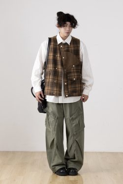 Men's Floor-Length Pleated Draped Casual Pants - Versatile American Style for Autumn, Trendy Workwear and Everyday Fashion