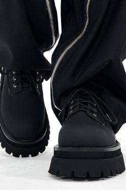 Men's High-End British Style Derby Shoes, Round Toe Leather, Thick-Soled, Height-Increasing, Trendy Formal Footwear