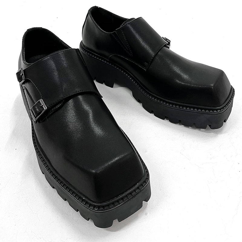 Men's High-End Leather Derby Shoes - Trendy British Style, Height Increasing, Square Toe, Perfect for Formal & High Street Looks Men's High-End Leather Derby Shoes - Trendy British Style, Height Increasing, Square Toe, Perfect for Formal & High Street Looks