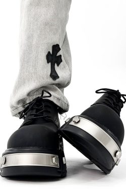 Men's High-End Round-Toe Derby Shoes - Thick-Soled Leather Footwear, Functional British Style, Height-Increasing Design