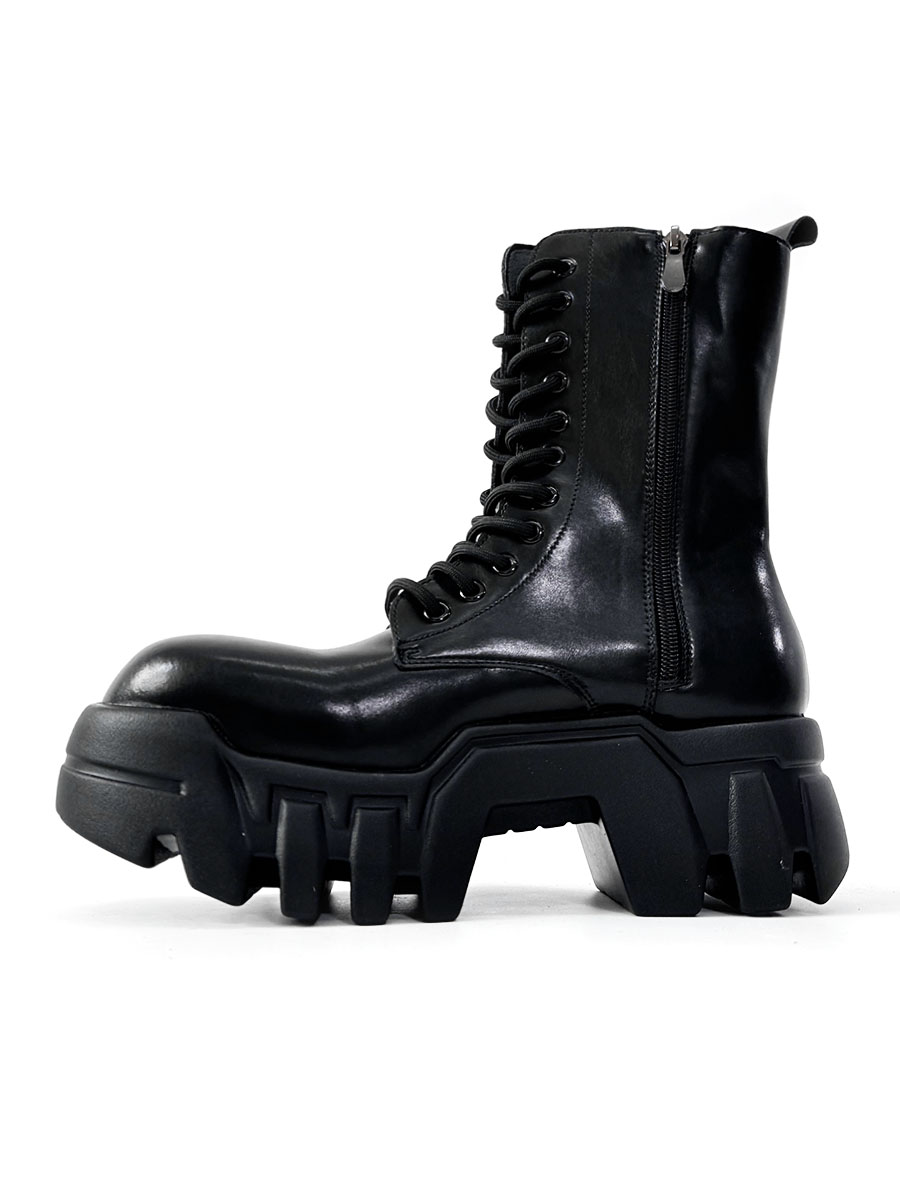 Men's High-Top Zipper Motorcycle Boots - Paris Bulldog Design, Thick-Soled, Height-Increasing, Genuine Leather Cosplay & Work Shoes Men's High-Top Zipper Motorcycle Boots - Paris Bulldog Design, Thick-Soled, Height-Increasing, Genuine Leather Cosplay & Work Shoes