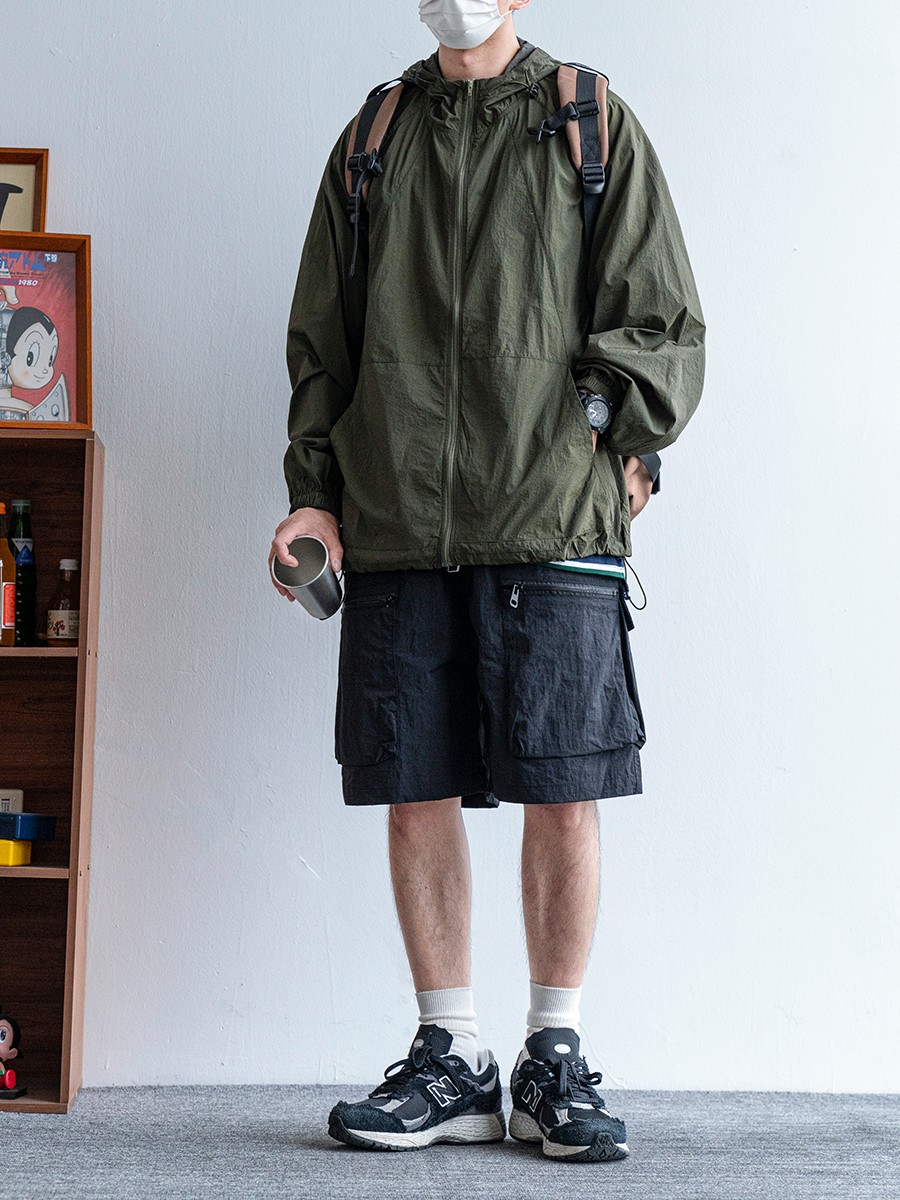 Men's Japanese Retro Summer Solid Color Loose Casual Shorts, Quick-Dry Multi-Pocket Five-Point Sports Pants Men's Japanese Retro Summer Solid Color Loose Casual Shorts, Quick-Dry Multi-Pocket Five-Point Sports Pants