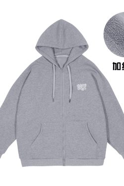 Men's Japanese-Style Fleece-Lined Hooded Sweatshirt, Loose Fit Solid Color Jacket for Autumn and Winter, Versatile City Style