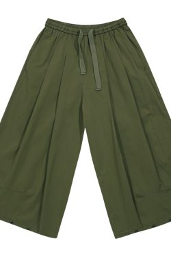 Men's Japanese-Style Summer Loose Nine-Point Cargo Pants, Minimalist Versatile Wide-Leg Design, Lightweight Fashion for Y2K and Casual Wear