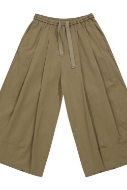 Men's Japanese-Style Summer Loose Nine-Point Cargo Pants, Minimalist Versatile Wide-Leg Design, Lightweight Fashion for Y2K and Casual Wear