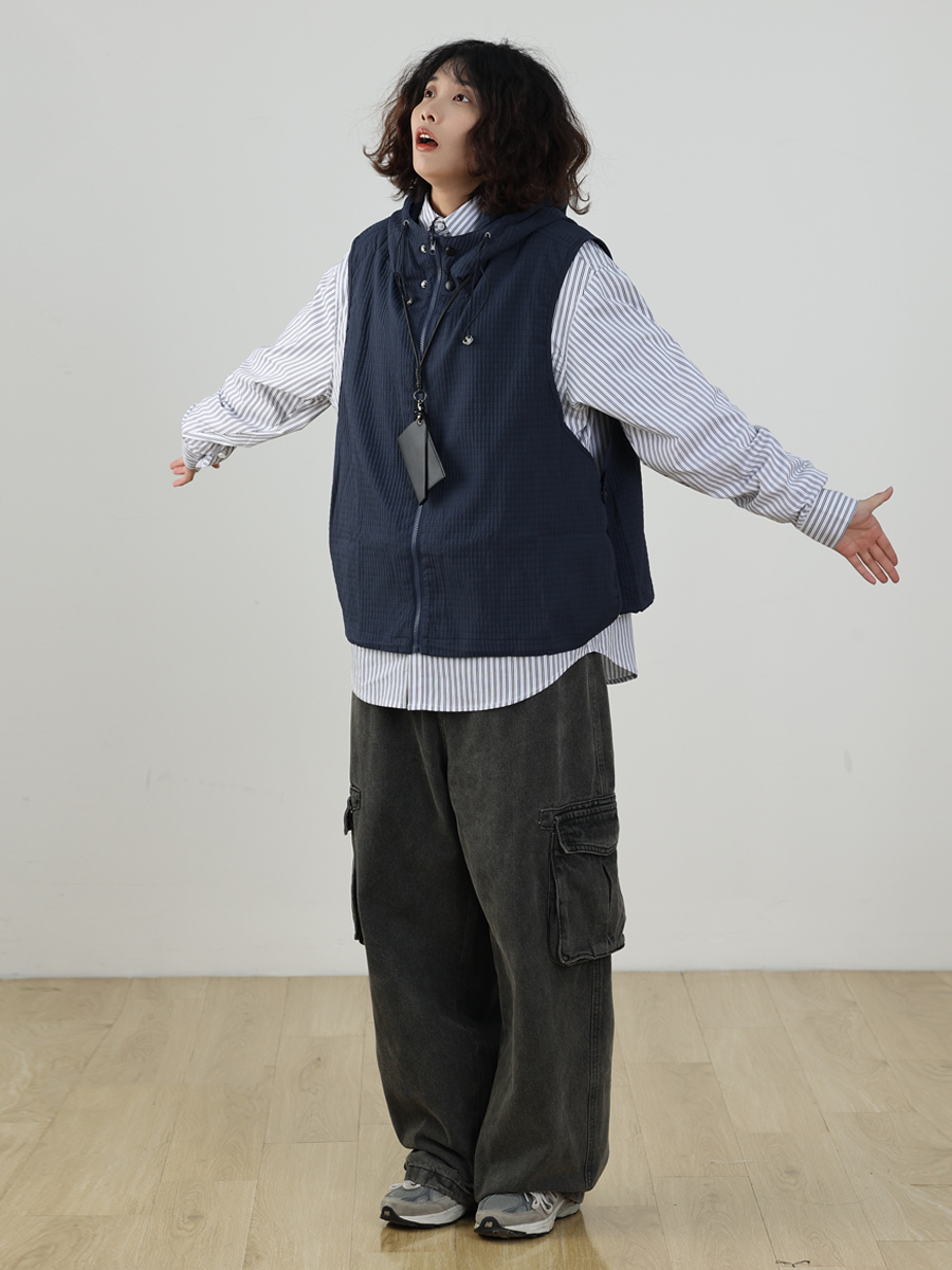 Men's Japanese Style Thin Hooded Vest - Versatile Outdoor Work Jacket for Couples, Trendy Fashion Essential Men's Japanese Style Thin Hooded Vest - Versatile Outdoor Work Jacket for Couples, Trendy Fashion Essential