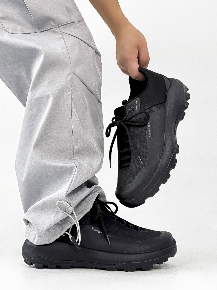 Men's Lightweight Breathable All-Black Mesh Hiking Shoes - Trendy Trail Running & Outdoor Walking Sneakers Men's Lightweight Breathable All-Black Mesh Hiking Shoes - Trendy Trail Running & Outdoor Walking Sneakers