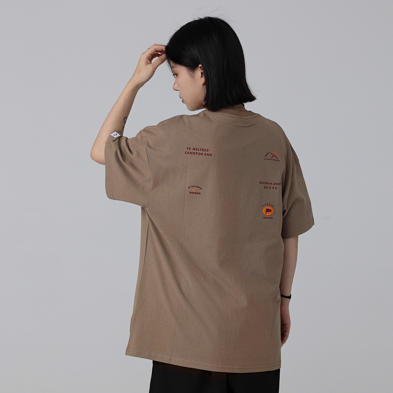 Men's Loose Round Neck Short-Sleeve T-Shirt with 'Sunset in the West' Outdoor Element Print - Casual Couple Top, Y2K Style Men's Loose Round Neck Short-Sleeve T-Shirt with 'Sunset in the West' Outdoor Element Print - Casual Couple Top, Y2K Style