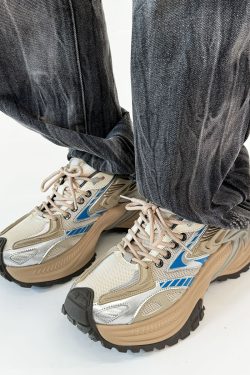 Men's Mech Black Rattlesnake Dad Shoes - Retro 90s Warrior Sports Sneakers for Couples, Stylish Running Footwear, National Trend