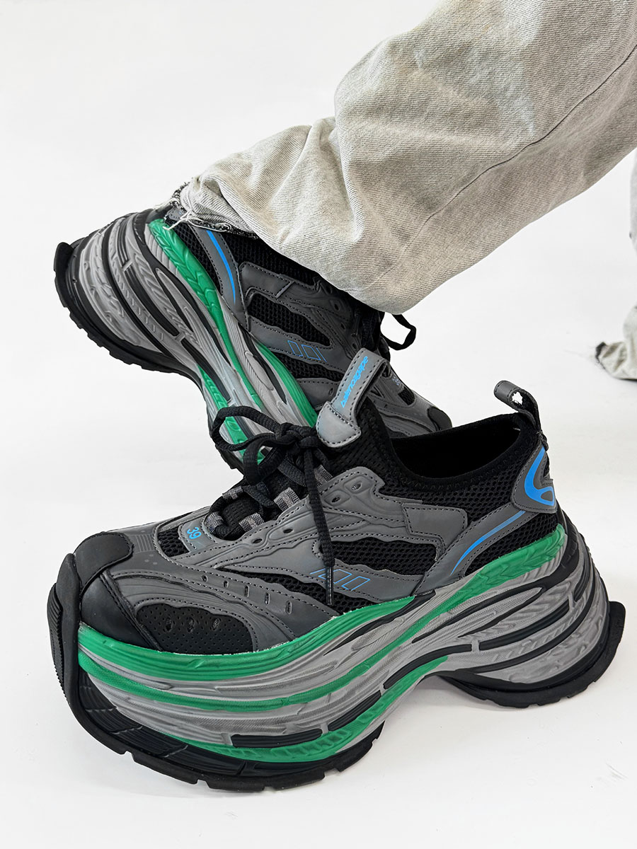 Men's Paris Black Knight Dad Shoes - Retro Thick-Soled Height-Increasing Sports Sneakers for Couples - Trendy European Style Men's Paris Black Knight Dad Shoes - Retro Thick-Soled Height-Increasing Sports Sneakers for Couples - Trendy European Style