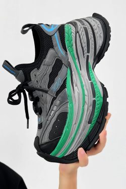 Men's Paris Black Knight Dad Shoes - Retro Thick-Soled Height-Increasing Sports Sneakers for Couples - Trendy European Style