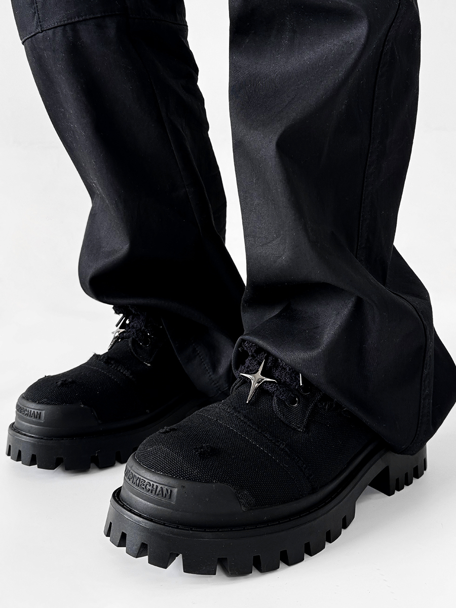 Men's Paris Canvas Derby Shoes, Height-Increasing, Round Toe, Distressed Denim, Thick-Soled British Style Commuting Footwear Men's Paris Canvas Derby Shoes, Height-Increasing, Round Toe, Distressed Denim, Thick-Soled British Style Commuting Footwear