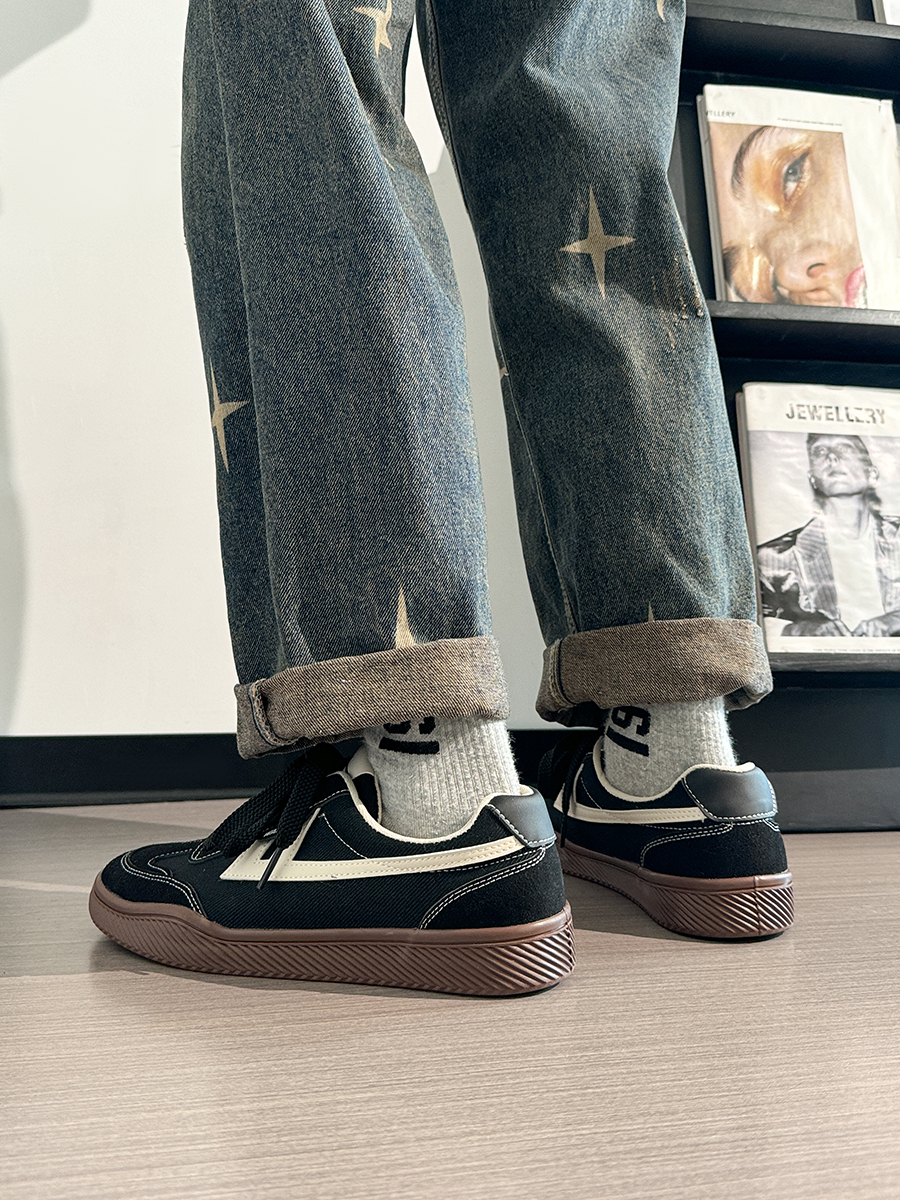 Men's Retro Black Canvas Sneakers - Summer Minimalist Soft-Soled Commuting Shoes, Stylish Breathable Design Men's Retro Black Canvas Sneakers - Summer Minimalist Soft-Soled Commuting Shoes, Stylish Breathable Design