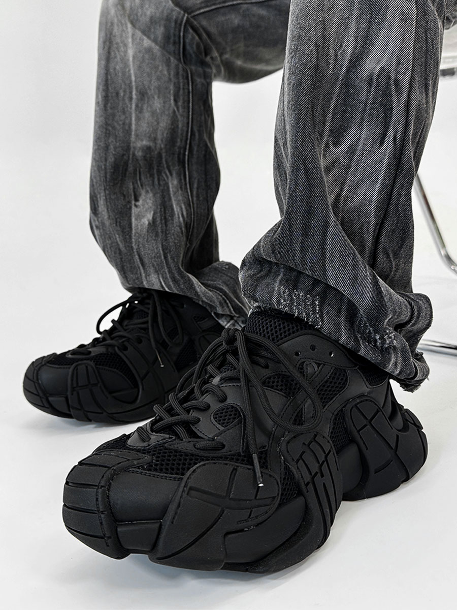 Men's Retro Black Knight Octopus Dad Shoes - Breathable Mesh Hiking Sneakers for Couples with Big Toe Design Men's Retro Black Knight Octopus Dad Shoes - Breathable Mesh Hiking Sneakers for Couples with Big Toe Design