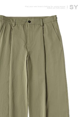 Men's Retro Minimalist Loose Military Green Wide-Leg Cargo Pants – Casual Trousers for 90s Inspired Style
