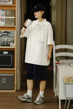 Men's Short Sleeve Polo Shirt with Zipper Design, Loose Fit Summer Top, Trendy Niche Style