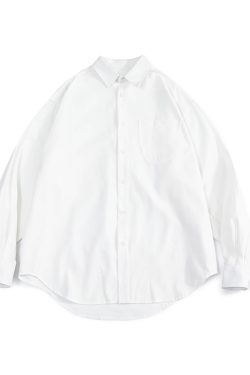 Men's Spring Japanese Retro Loose Shirt - Draped Solid Color Casual Fashion Top